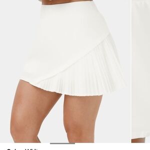 HALARA White Asymmetrical Skater Mini Skirt